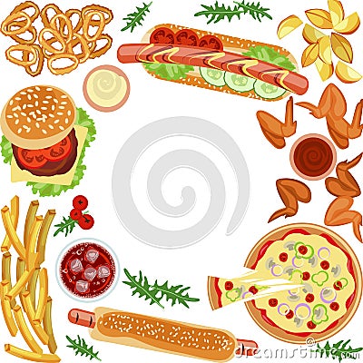 Fast food restaurant banner Vector Illustration