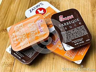 Fast Food Restaurant Chain Sauces Editorial Stock Photo