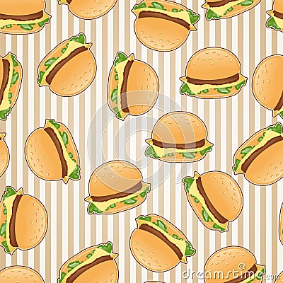 Fast food seamless pattern background Vector Illustration