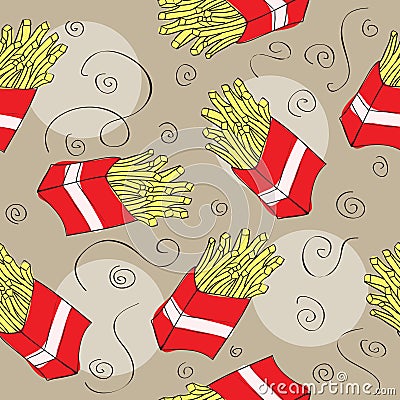 Fast food seamless pattern background Vector Illustration