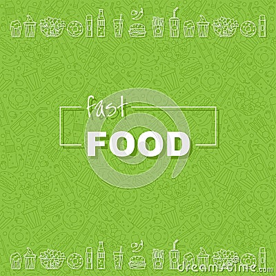 Fast Food Seamless Pattern. Stock Photo