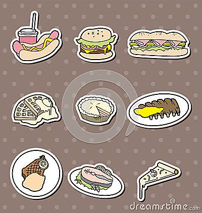 Fast food stickers Vector Illustration