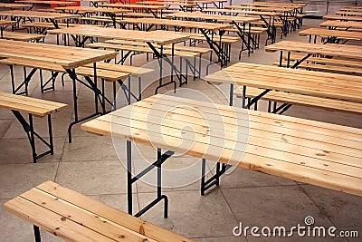 Fast food tables Stock Photo