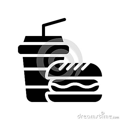 Fast food vector, Back to school solid design icon Vector Illustration