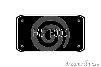 Fast Food written on a blackboard on a white background Stock Photo