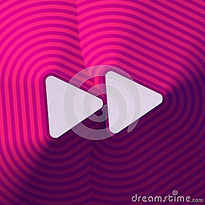 Fast forward double right arrows icon. Modern design 3d rendering symbol Stock Photo