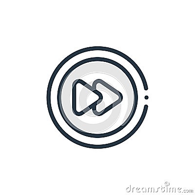 fast forward icon vector from music concept. Thin line illustration of fast forward editable stroke. fast forward linear sign for Vector Illustration