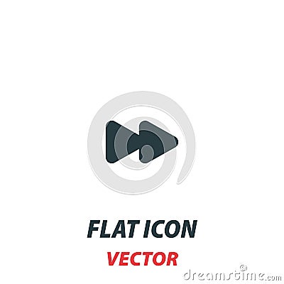 Fast Forward Next media icon in a flat style. Vector illustration pictogram on white background. Isolated symbol suitable for Vector Illustration