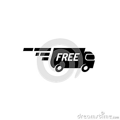 Fast free delivery truck logo Vector Illustration