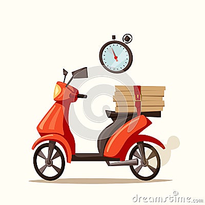 Fast and free delivery. Vector cartoon illustration. Vector Illustration