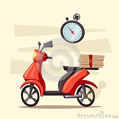 Fast and free delivery. Vector cartoon illustration. Vector Illustration