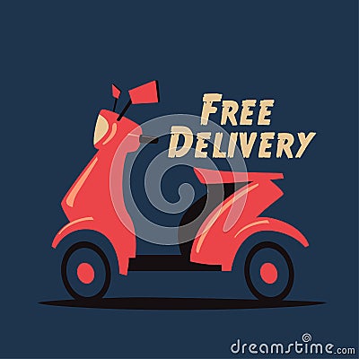 Fast and free delivery. Vector cartoon illustration. Vector Illustration