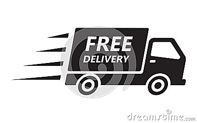 Fast and free shipping delivery truck Vector Illustration