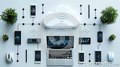 Fast internet wifi, connectivity with high-speed wireless networks, enabling seamless browsing, streaming, and Stock Photo