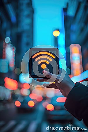 Fast internet wifi, connectivity with high-speed wireless networks, enabling seamless browsing, streaming, and Stock Photo
