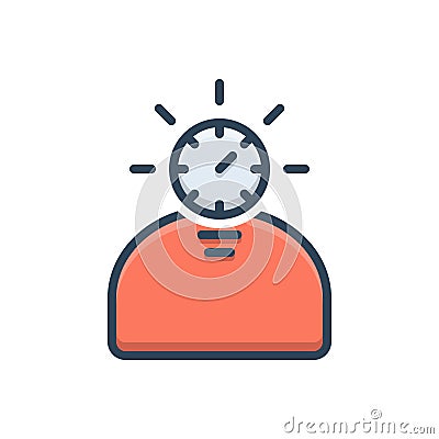 Color illustration icon for Fast learner, astute and keen Cartoon Illustration
