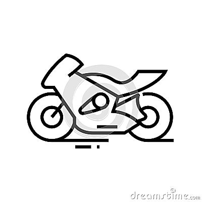 Fast motobike line icon, concept sign, outline vector illustration, linear symbol. Vector Illustration