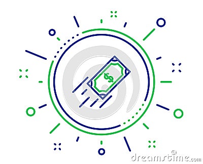 Fast payment line icon. Dollar exchange sign. Vector Vector Illustration