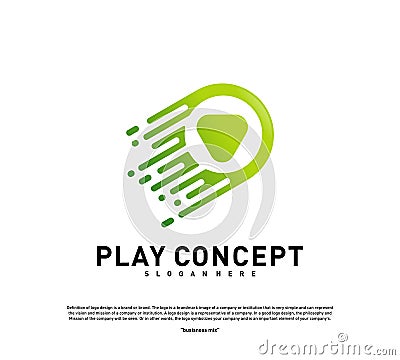 Fast Play logo design concept. Play tech logo template vector. Icon Symbol Vector Illustration