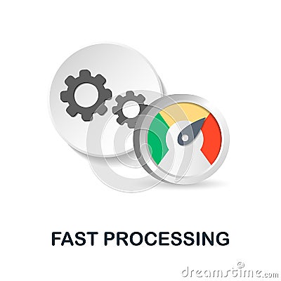 Fast Processing icon. 3d illustration from data science collection. Creative Fast Processing 3d icon for web design Vector Illustration