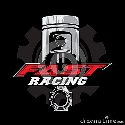 fast racing logo background design, automotive vehicle repair, suitable for screen printing, stickers, banners, teams, companies Vector Illustration