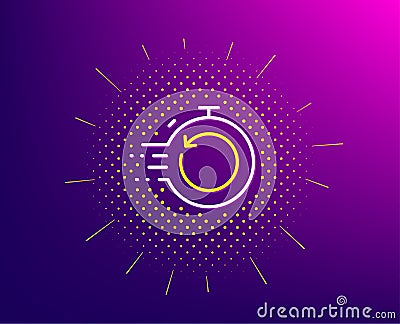 Fast recovery line icon. Backup data sign. Restore timer. Vector Vector Illustration