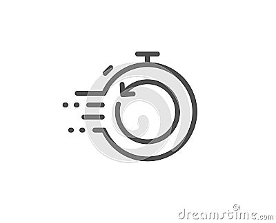 Fast recovery line icon. Backup data sign. Restore timer. Vector Vector Illustration