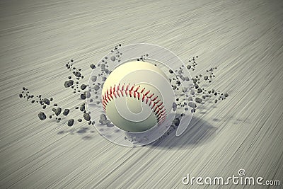 Fast rolling baseball Stock Photo