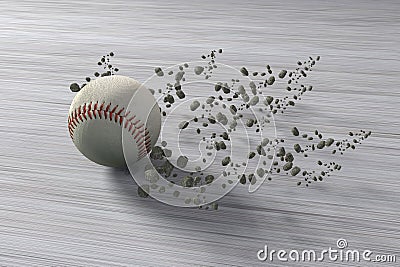 Fast rolling baseball Stock Photo