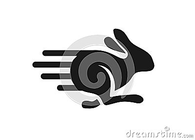 Fast running rabbit logo vector Vector Illustration