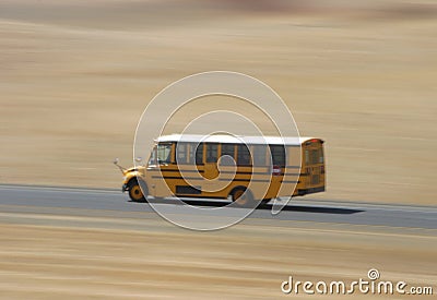 Fast School Bus Stock Photo