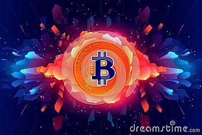 Fast and secure bitcoin transactions in DeFi's lightning network representation Stock Photo