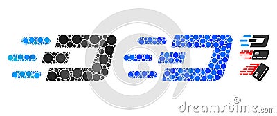 Fast Send Dash Composition Icon of Circle Dots Vector Illustration