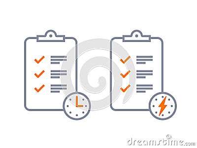 Fast service brief checklist survey vector icon Vector Illustration