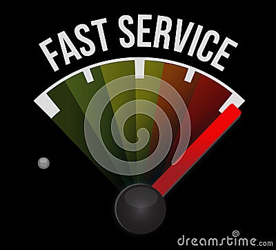 fast service speedometer sign concept Cartoon Illustration