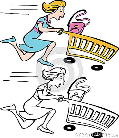 Fast Shopper Vector Illustration