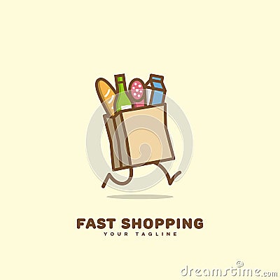 Fast shopping logo Vector Illustration