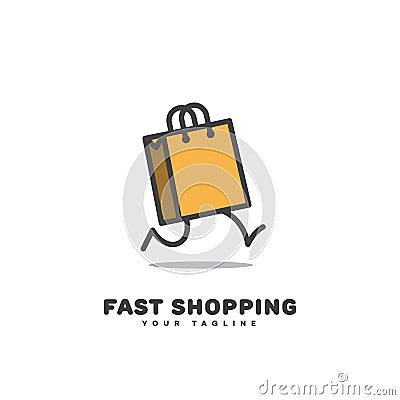 Fast shopping logo Vector Illustration