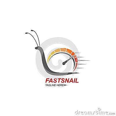 fast snail logo vector icon illustration Vector Illustration