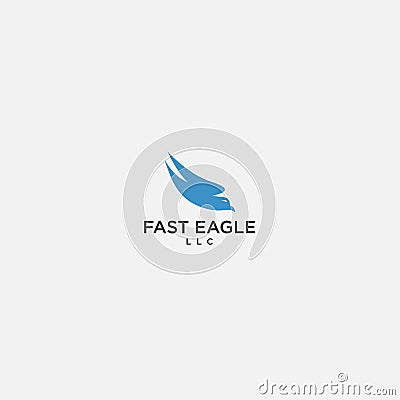 Fast speed head eagle pounce logo Vector Illustration