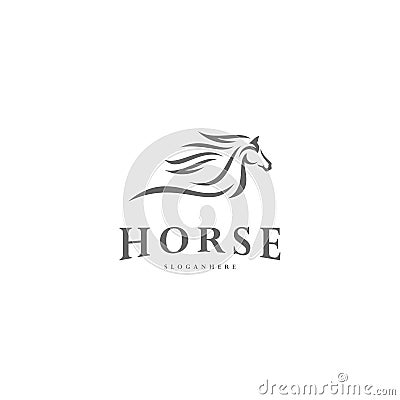 Fast speed horse logo design vector. Horse logo template Vector Illustration