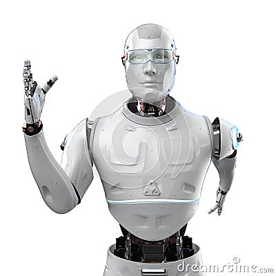 Fast speed technology concept with 3d rendering robot running Stock Photo