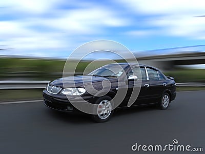 Fast Speeding car Stock Photo