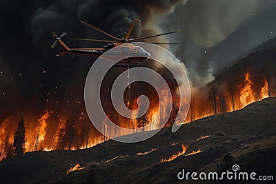 Fast-spreading wildfires and ecological catastrophes due to climate change and global warming Stock Photo