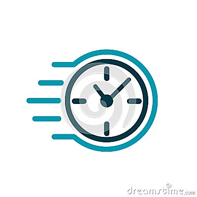 Fast stopwatch line icon. Fast delivery shipping service sign. Speed clock symbol urgency, deadline, time management, competition Stock Photo
