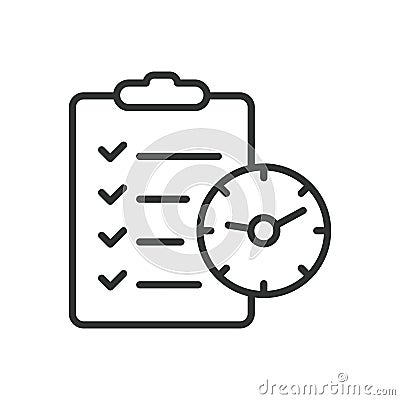 Fast tasks, icon in line design. Fast tasks, quick task, rapid work, speedy tasks, task efficiency, fast productivity Vector Illustration