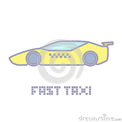 Fast taxi service icon Vector Illustration
