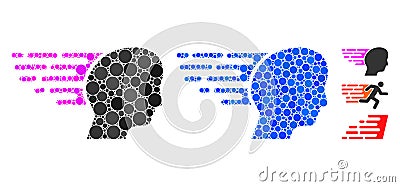 Fast Thinking Mosaic Icon of Round Dots Vector Illustration