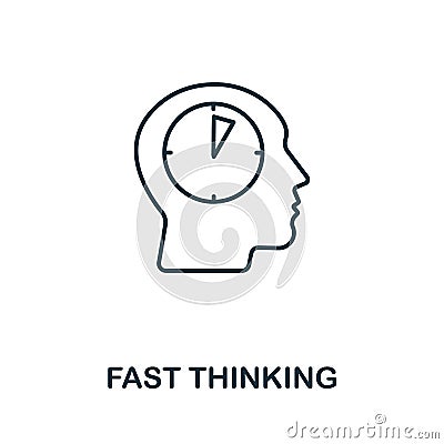 Fast Thinking icon from personality collection. Simple line Fast Thinking icon for templates, web design and infographics Stock Photo