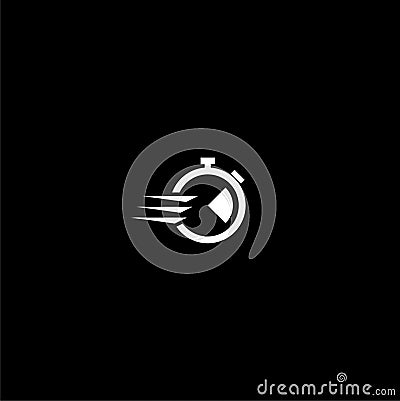 Fast time icon isolated on dark background Vector Illustration